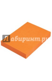 Клейкая бумага для заметок. 51х76 мм. Цвет: оранжевый неоновый (PF-5176N-07).