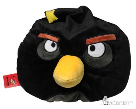 Иллюстрация 1 из 8 для Angry Birds. Подушка "Black bird", 30х25 см. (АВВ12) | Лабиринт - игрушки. Источник: Лабиринт