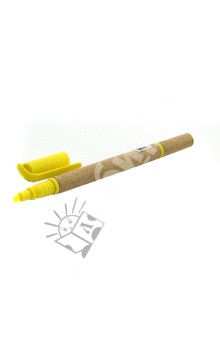 Ручка шариковая с желтым маркером (070067).