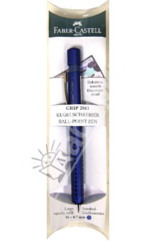Ручка шариковая GRIP 2011, синяя, синий металлик, в пенале (144155).