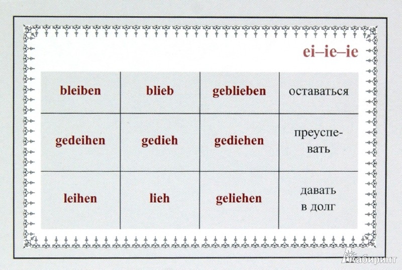 Иллюстрация 1 из 3 для Немецкие глаголы сильного спряжения. 28 карточек | Лабиринт - книги. Источник: Лабиринт