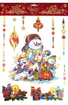 Украшение новогоднее оконное Снеговик (31264).