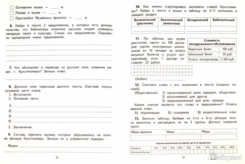 Комбинированная работа по русскому языку 3 класс