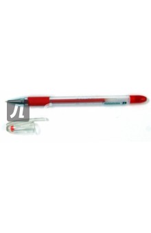 Ручка гелевая красная с резиновым держателем (GP 8221-01).