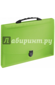 Папка-портфель A4 (40 мм, 12 отделений, зеленая) (624026).