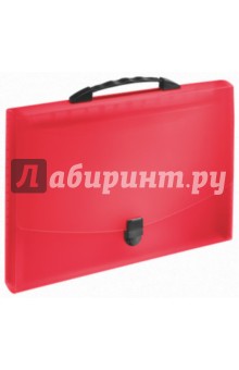 Папка-портфель A4, 40 мм, с 13 отделениями, красная (624023).