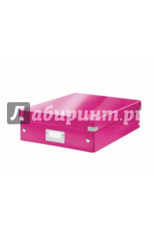 Короб-органайзер малый с 2-3 отделениями (220х100х285 мм, розовый) (60570023).