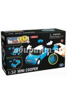 3D пазл Mini Cooper матовый синий (57070).