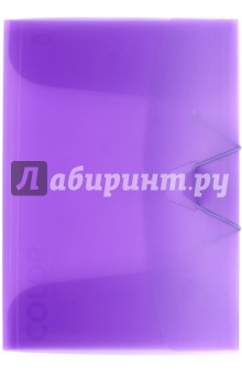 Папка  с клапанами и резинкой, фиолетовый полупрозрачный (85550).