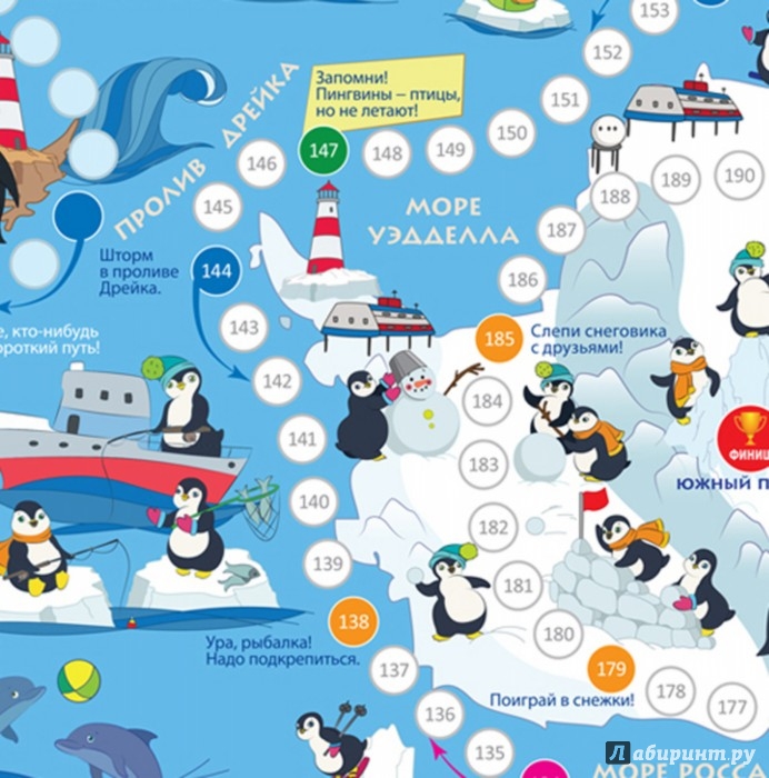 Иллюстрация 3 из 3 для Игра-ходилка "Путешествие пингвинов. Антарктида" | Лабиринт - игрушки. Источник: Лабиринт