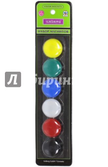 Набор магнитов для доски, 6 штук, разноцветные (TD8029).