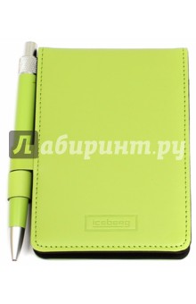 Блокнот для записей зеленый с ручкой, А6 (350720) (PCM02).