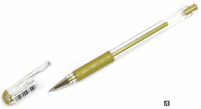 Иллюстрация 1 из 2 для Ручка гелевая, золотой стержень | Лабиринт - канцтовы. Источник: Лабиринт