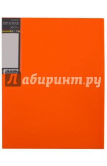 Папка с вкладышами, пластиковая, 20 вкладышей NEON DISPLAY BOOK, оранжевая (20AV4_02035).