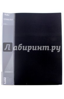 Папка-скоросшиватель с пружиной, пластиковая STANDARDLlINE SPRING FILE, черная (AH4_00101).