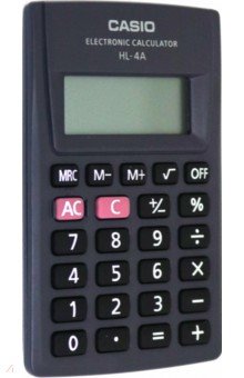 Калькулятор карманный Casio черный, 8-разрядный (HL-4A)
