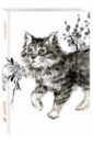 Японская живопись суми-э. Кот. Блокнот mini, А6+.