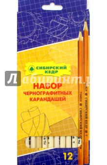 Набор чернографитных карандашей, 12 штук (СК209/12).