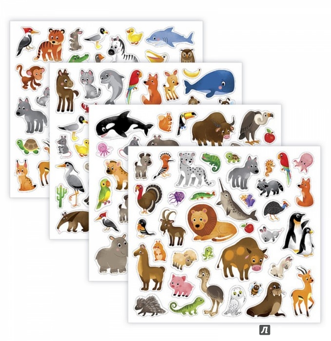 Иллюстрация 1 из 7 для Наклейки в папке Животные, 150 наклеек | Лабиринт - книги. Источник: Лабиринт