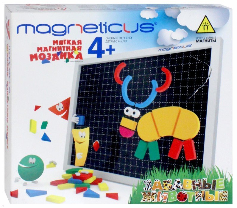 Иллюстрация 1 из 6 для Мозаика магнитная "Забавные животные" (65 элементов, 5 цветов) (MA-60) | Лабиринт - игрушки. Источник: Лабиринт
