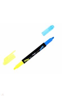 Текстовыделитель двухцветный желто-голубой (SLW8-GS).