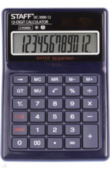 Калькулятор настольный (12 разрядов, водонепроницаемый) (DC-3000-12 (250424).
