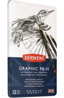 Набор чернографитных карандашей Graphic Soft 12 штук 9В-Н