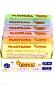 Пластилин 6 цветов по 50 грамм, пастельные цвета (70/6P).