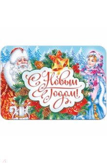 Zakazat.ru: Магнит плоский 70х100 Новый Год/Дед Мороз и Снегурочка.