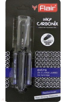 Ручка перьевая CARBONIX INKY +2 капсулы (F-1365 BL/синяя).