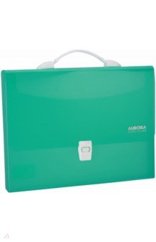 Папка-портфель пластиковая A4 1 отделение зеленая (EB50452)