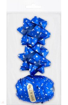 Набор для оформления подарков: бант+ лента синяя (83010).