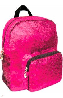 Рюкзак, расшитый розово-серебряными пайетками, одно отделение, 30х25х8 см. (46433).