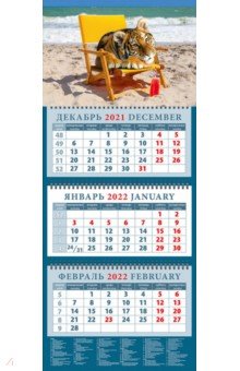 Zakazat.ru: Календарь квартальный на 2022 год Год тигра. Слушая шелест прибоя (14223).