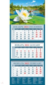 Zakazat.ru: Календарь квартальный на 2022 год Стрекоза на водяной лилии (14247).