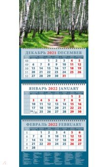 Zakazat.ru: Календарь квартальный на 2022 год Тропинка в березовой роще (14253).