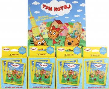 Альбом и 4 блистера с наклейками ТРИ КОТА