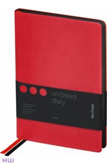 Ежедневник недатированный Fuze, 136 листов, А5, красный