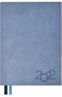 Ежедневник на 2022 год, Жатка, А6+, 176 листов, сизо-синий.