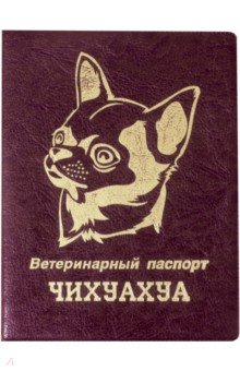 Обложка на ветеринарный паспорт Чихуахуа, бордовая.
