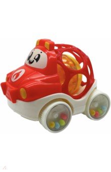 Игрушка развивающая тактильная на колесах, красная.
