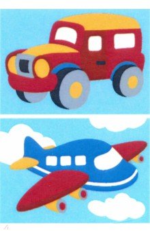 Рисование по номерам на картоне Машинка, Самолет, А5