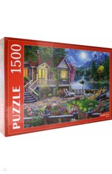 Puzzle-1500. Домик у лунного озера.