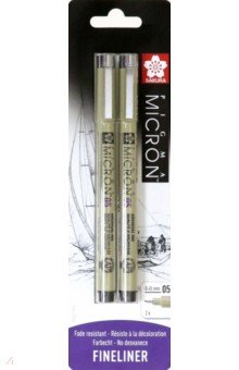 

Набор капиллярных ручек Pigma Micron, 0,45 мм., 2 штуки, черный