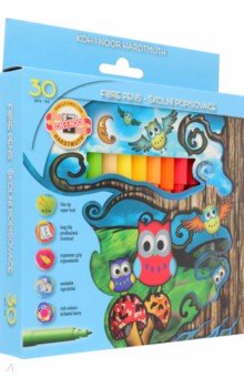Фломастеры Owls 1012, 30 цветов. ISBN: 8593539267027