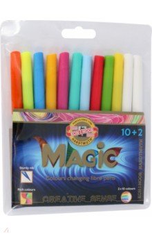Фломастеры Magic, 10 цветов + 2