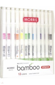 Набор двусторонних маркеров Bamboo Color Pen, 12 цветов