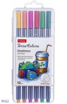 Набор линеров Terra Colora. Travel, 12 цветов, на водной основе