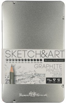 Набор чернографитовых карандашей Sketch&Art, 12 штук, B-14B