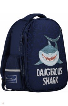 Купить Рюкзак-капсула с эргономичной спинкой Dangerous Shark, синий, Bruno Visconti, Ранцы и рюкзаки для начальной школы